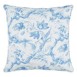 Toile de Fleurs 22" Pillow in Delft