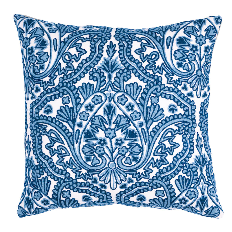 Claremont Crewel 22" Pillow in Delft