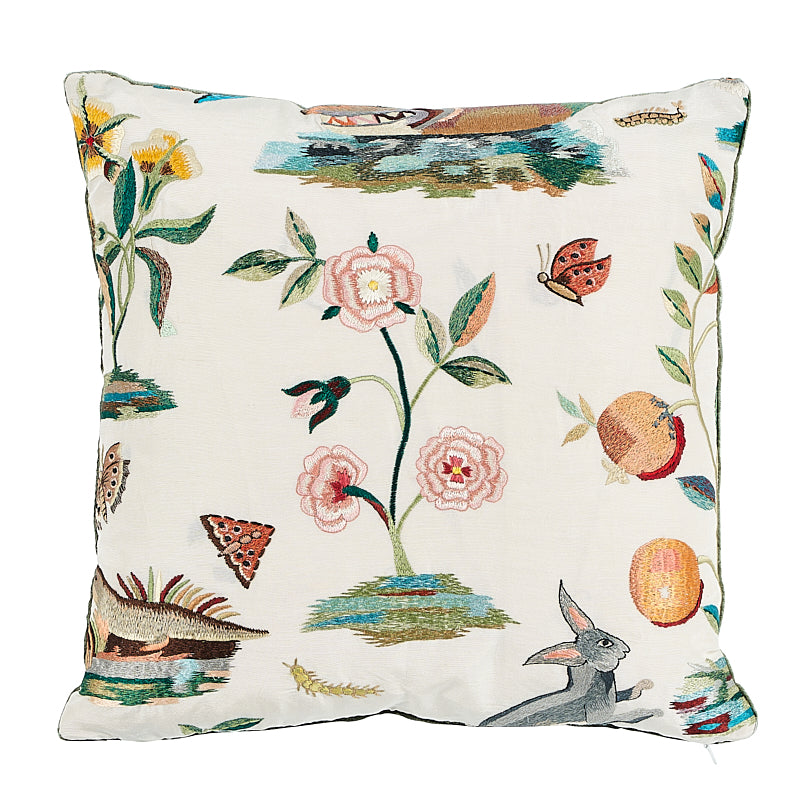 Royal Silk Embroidery Pillow in Multi