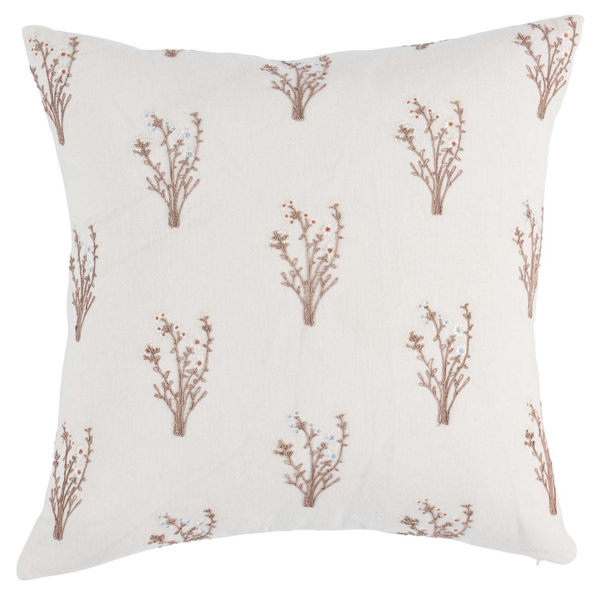 Stora Embroidery 22" Pillow in Ivory