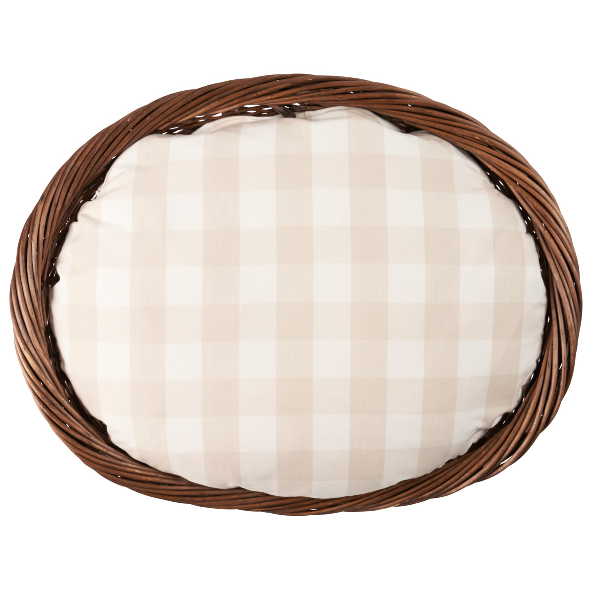 Camden Cotton Beige Check Dog Bed