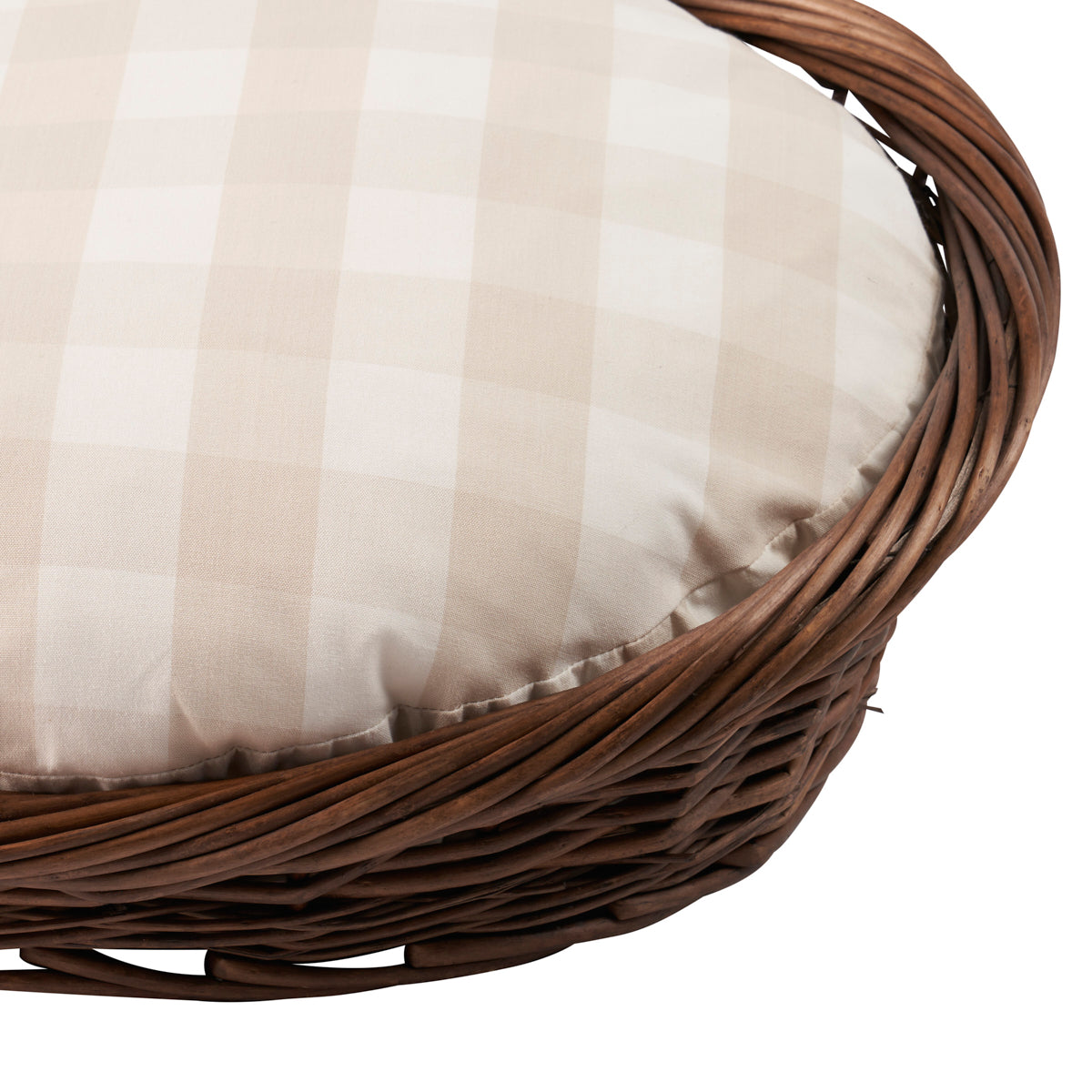 Camden Cotton Beige Check Dog Bed