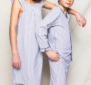 Navy French Ticking Pajama Set