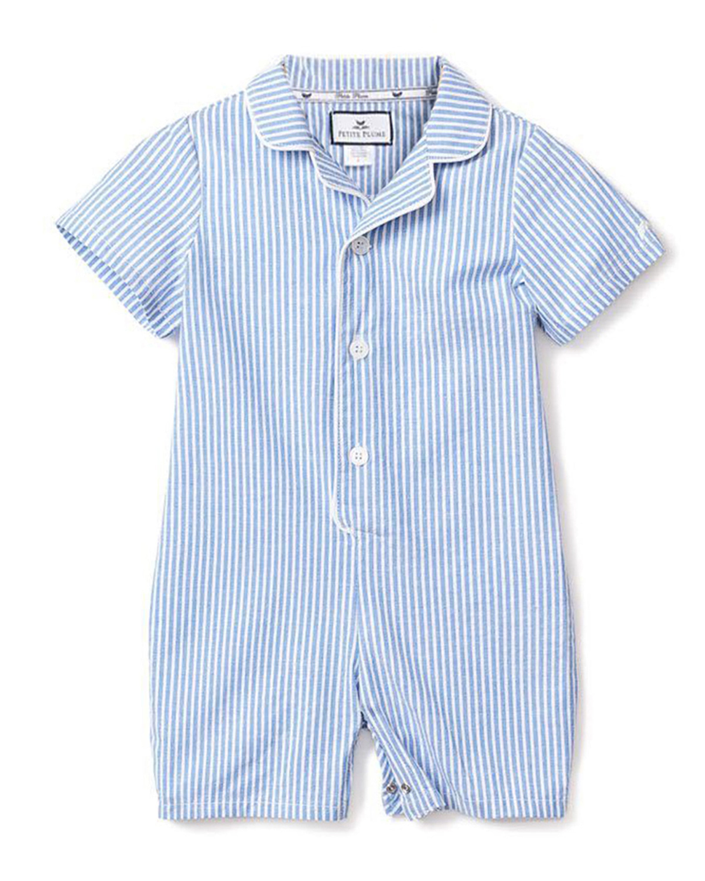 Children’s French Blue Seersucker Summer Romper
