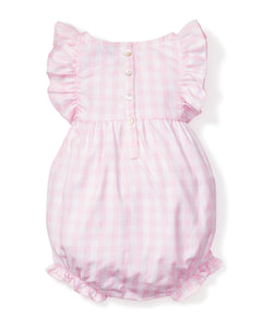 Pink Gingham Ruffled Romper