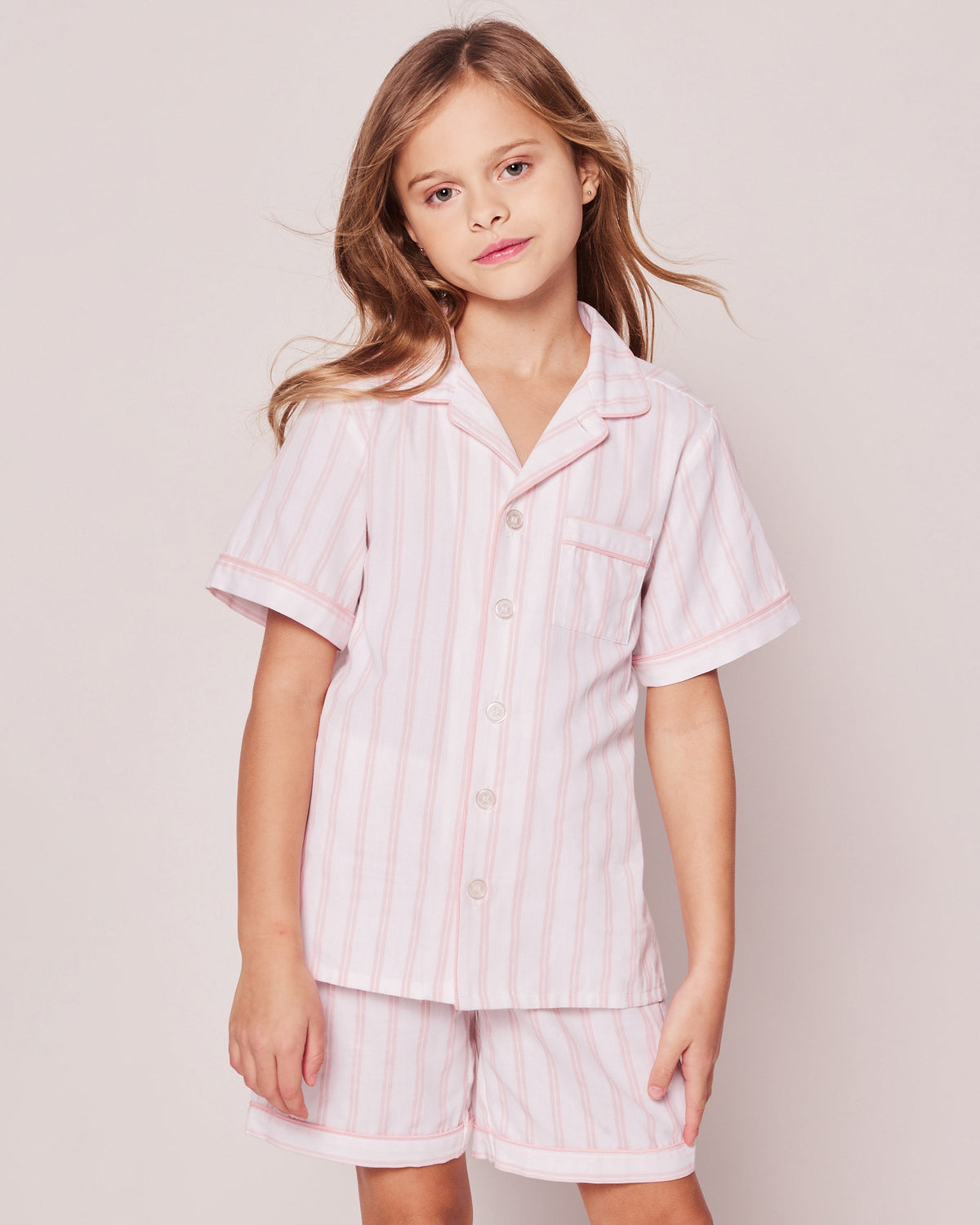 Children’s Pink and White Stripe Short Set