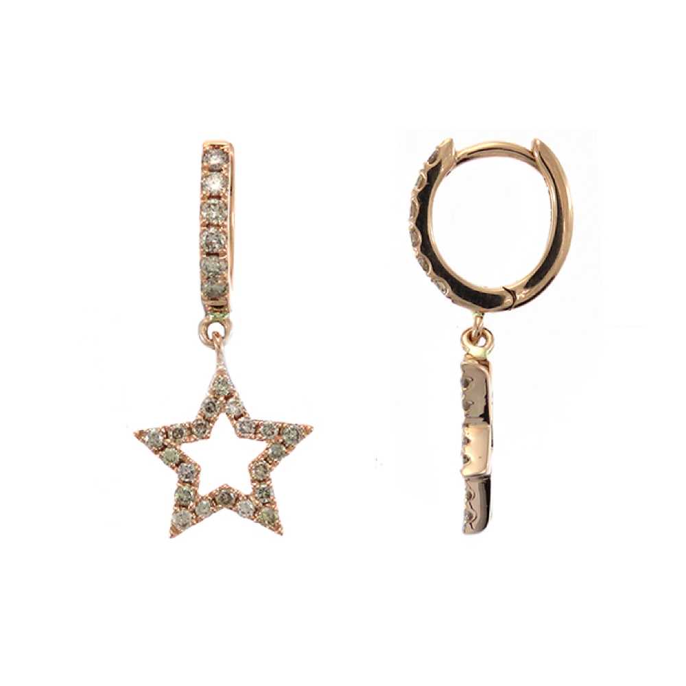 Star Charm Earrings, Pair