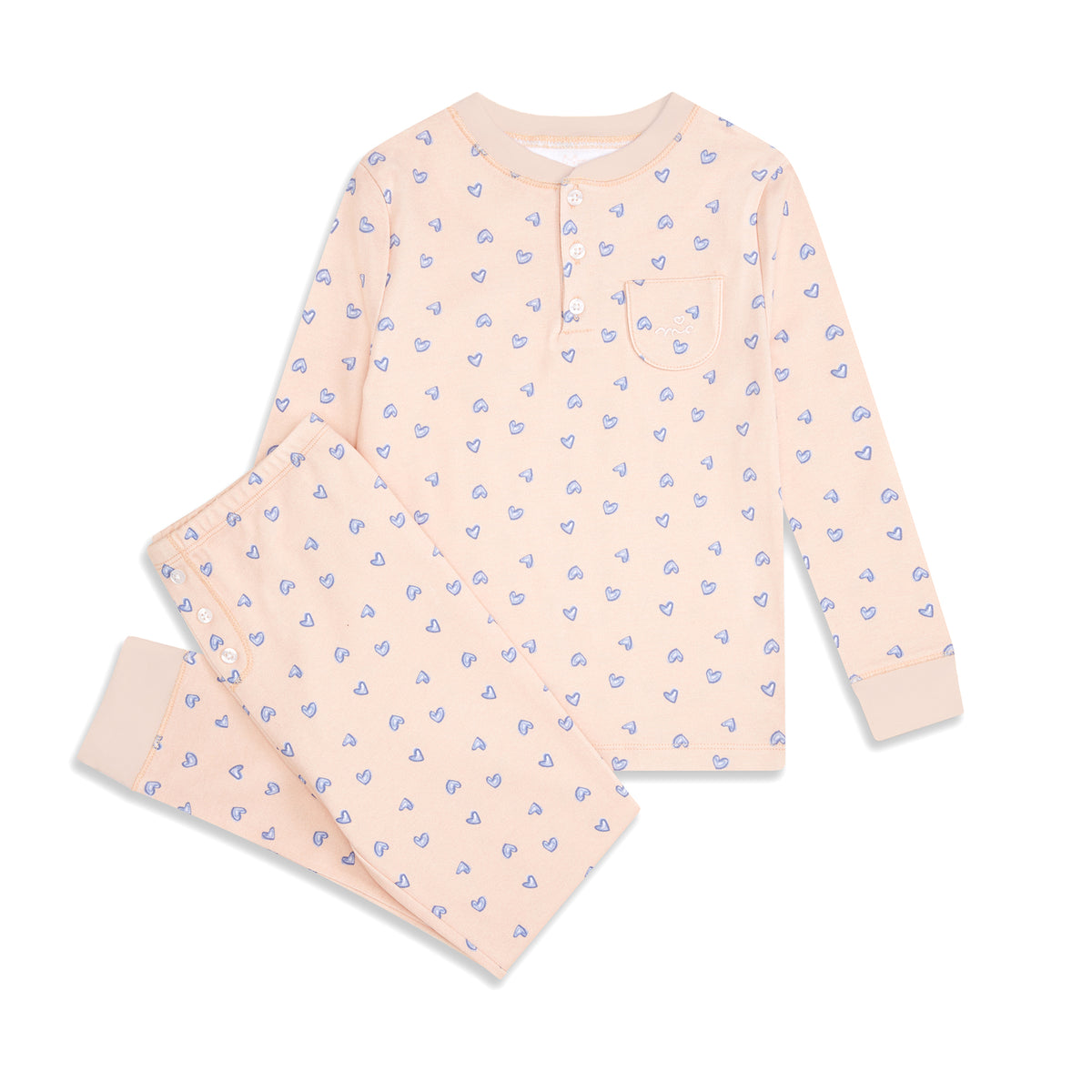 Love Heart Pajamas in Pink