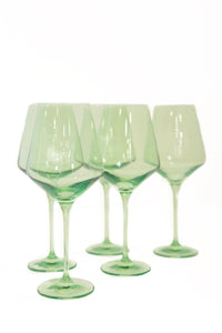 Wine Stemware, Set of 6 Mint Green