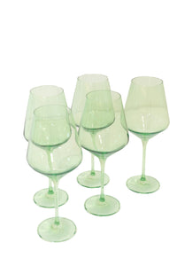 Wine Stemware, Set of 6 Mint Green