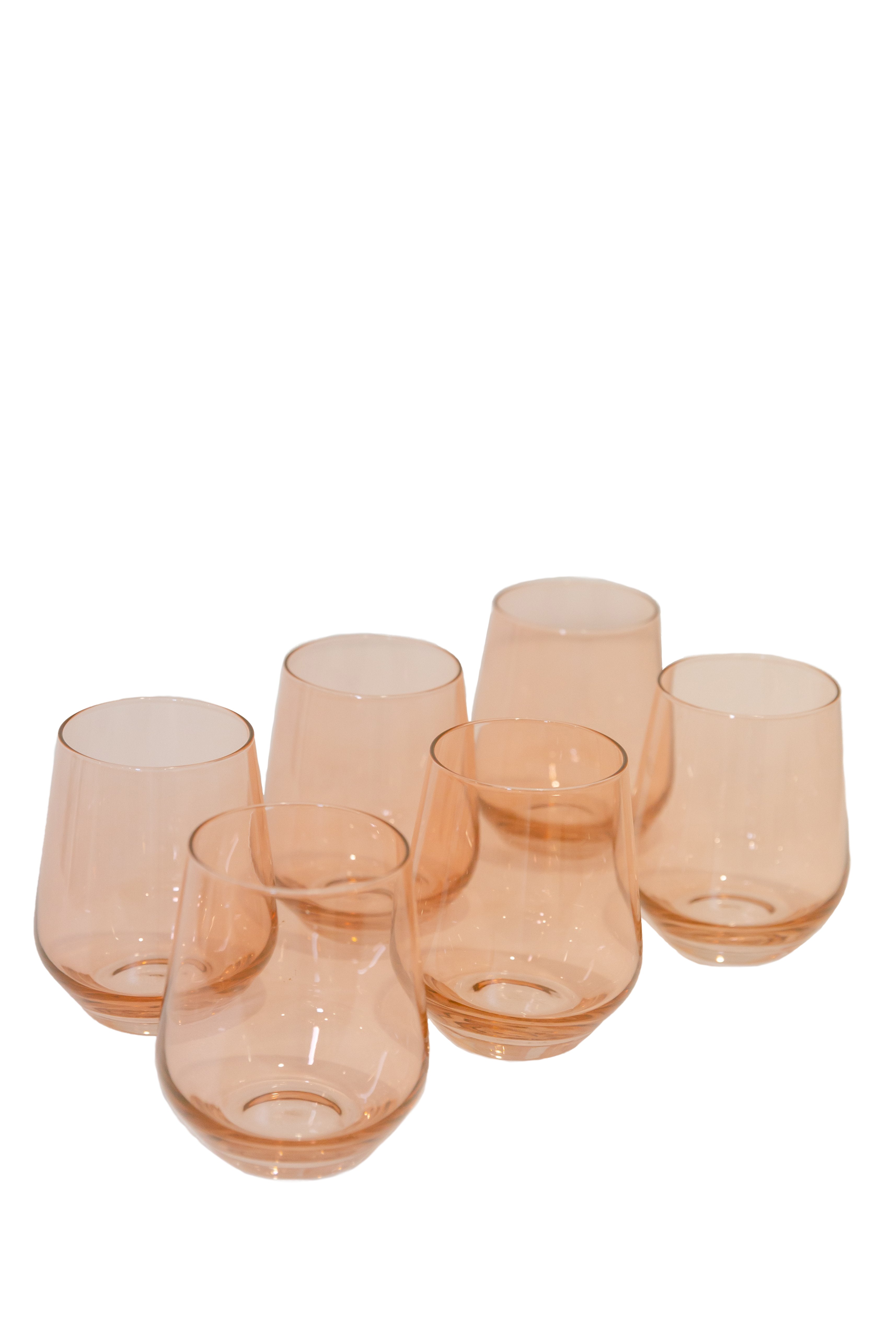 Wine Stemless, Set of 6 Blush Pink