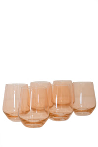 Wine Stemless, Set of 6 Blush Pink