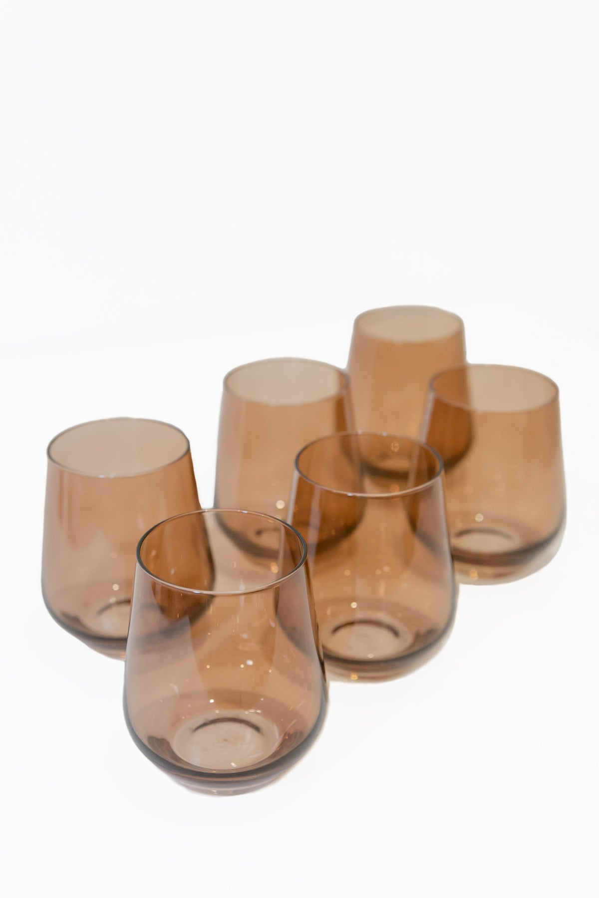 Wine Stemless, Set of 6 Amber Smoke