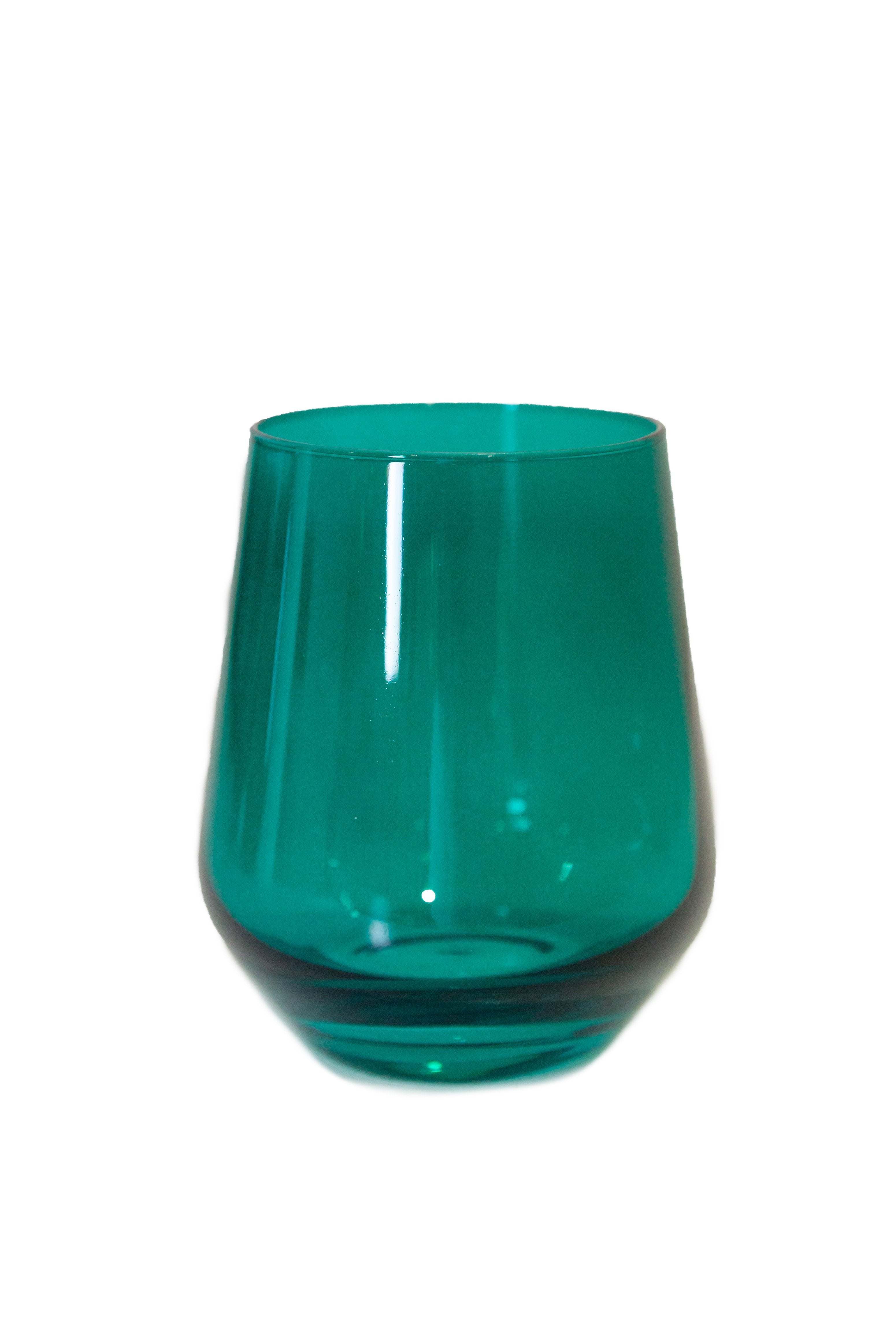 Wine Stemless, Set of 6 Emerald Green