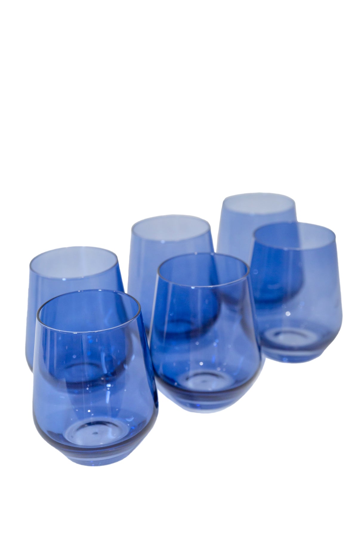 Wine Stemless, Set of 6 Colbalt Blue