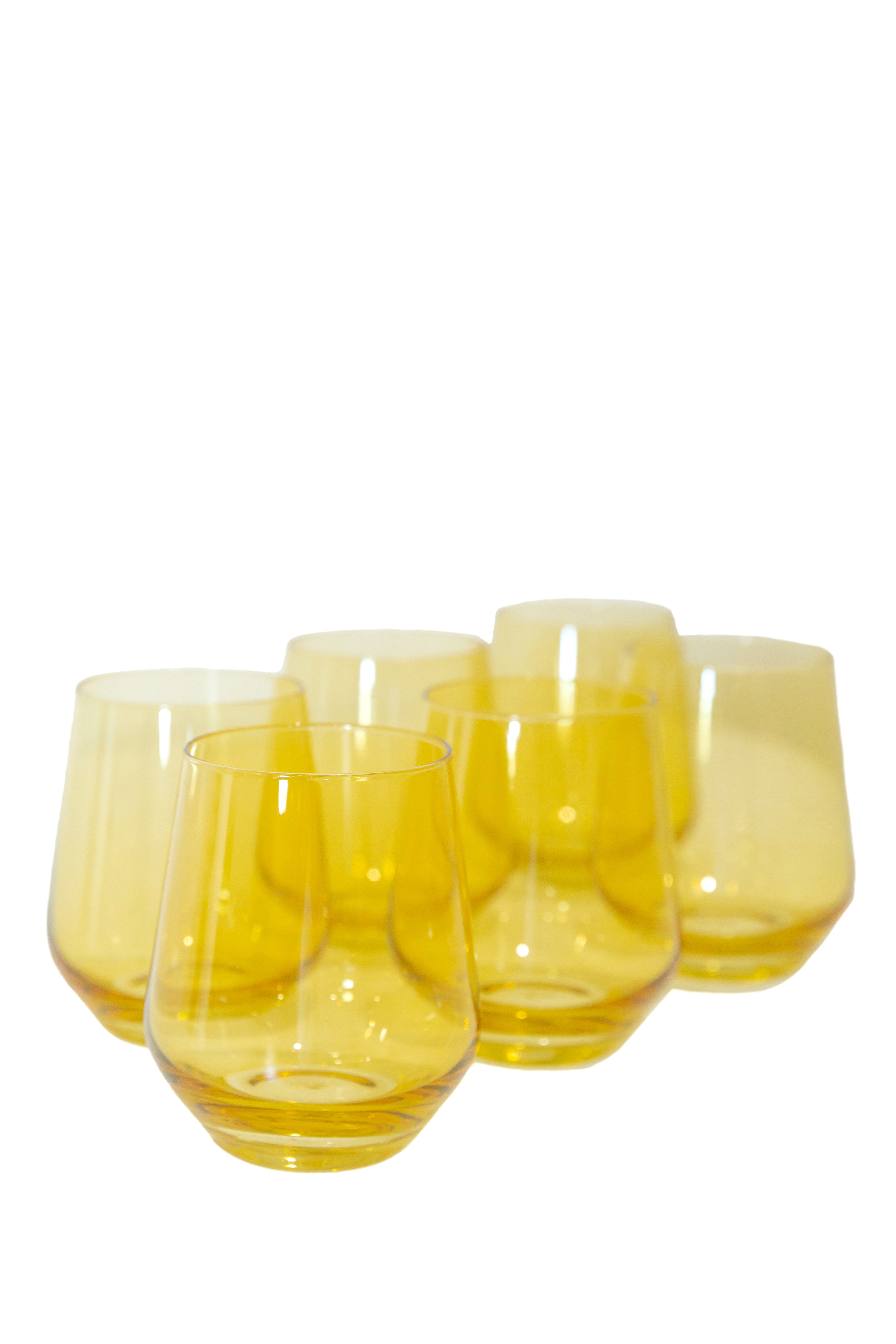 Wine Stemless, Set of 6 Yellow