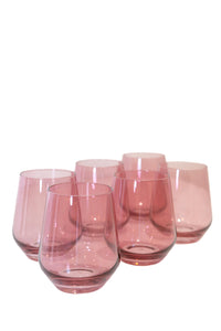 Wine Stemless, Set of 6 Rose