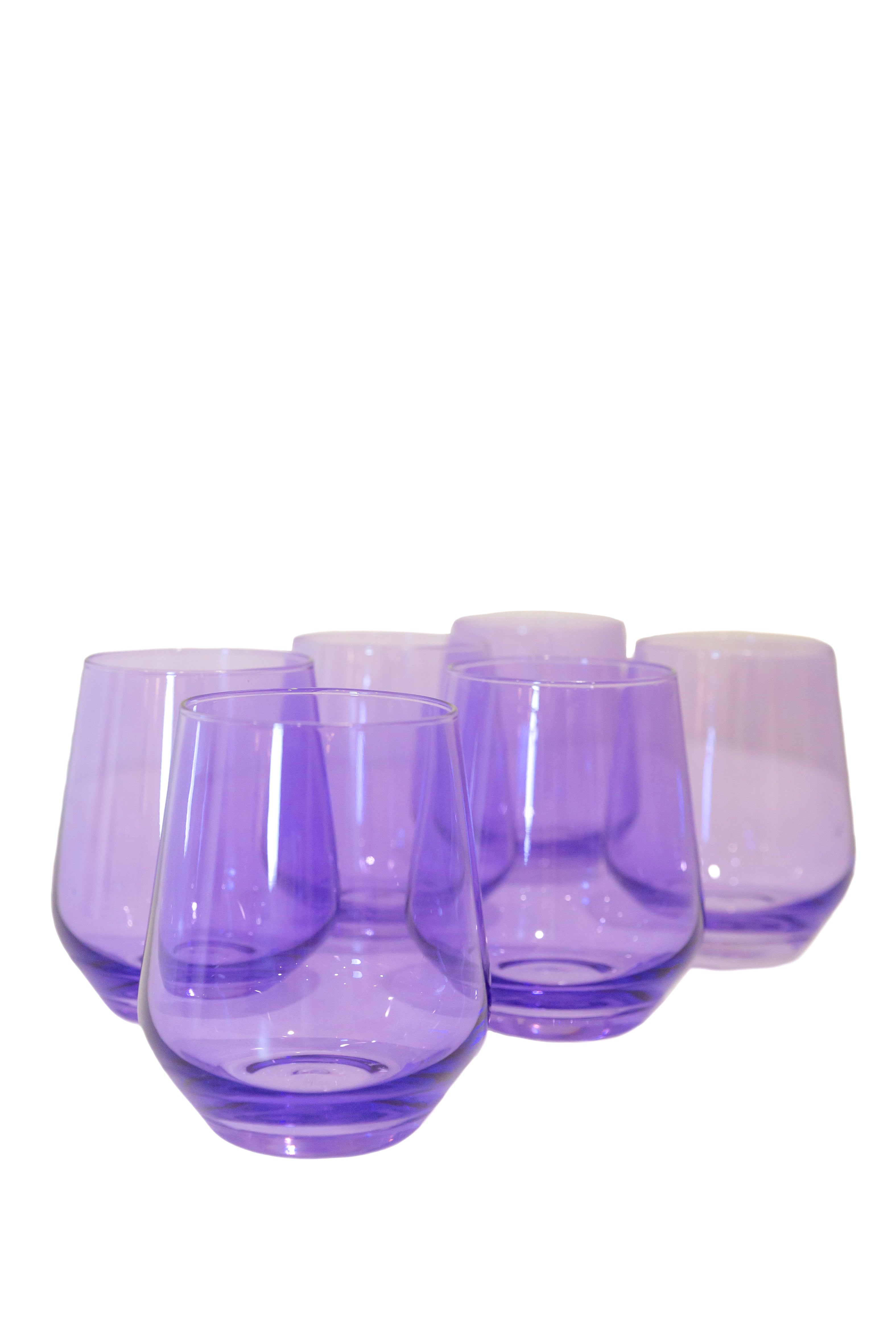 Wine Stemless, Set of 6 Lavender