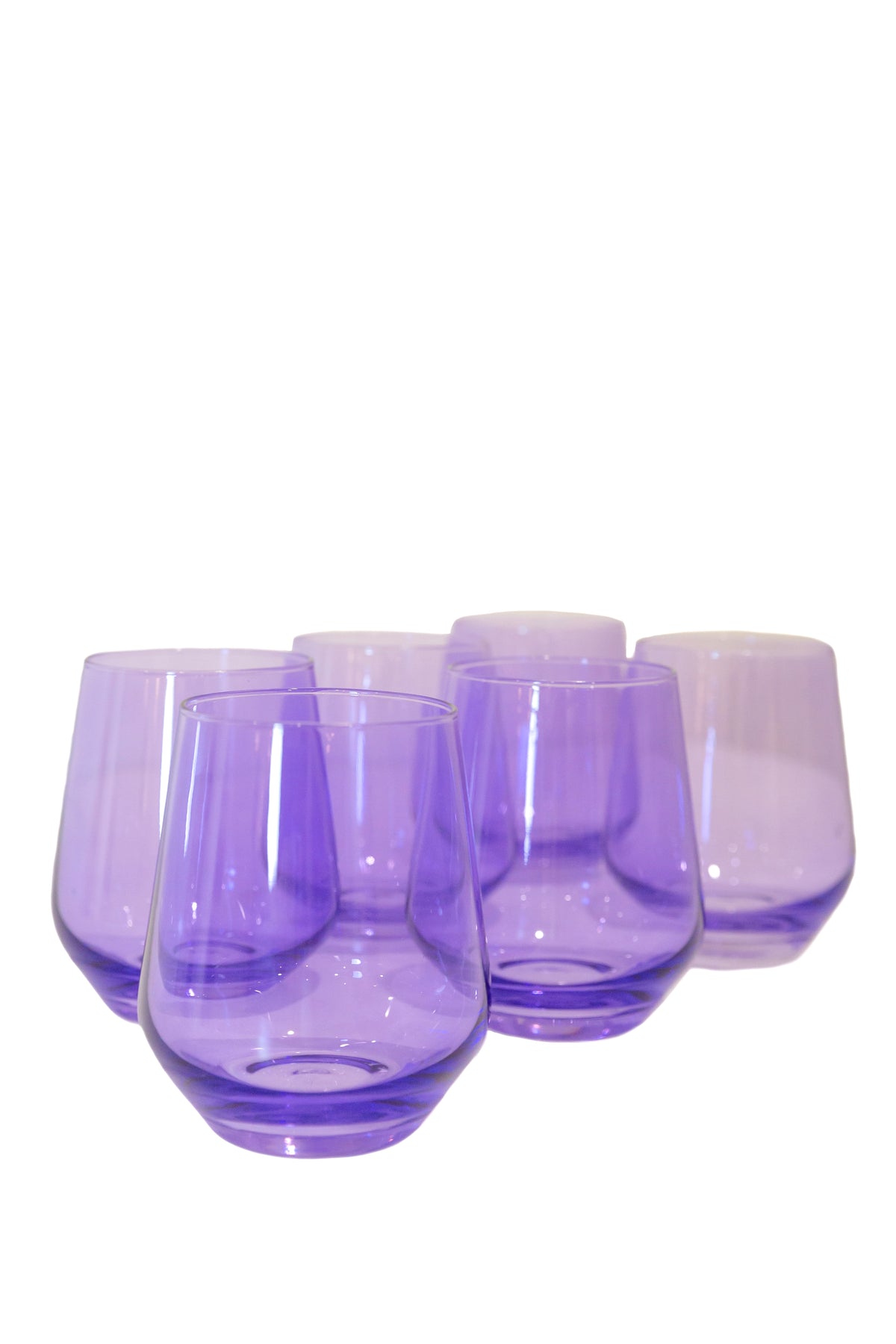 Wine Stemless, Set of 6 Lavender