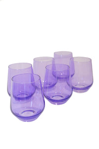 Wine Stemless, Set of 6 Lavender