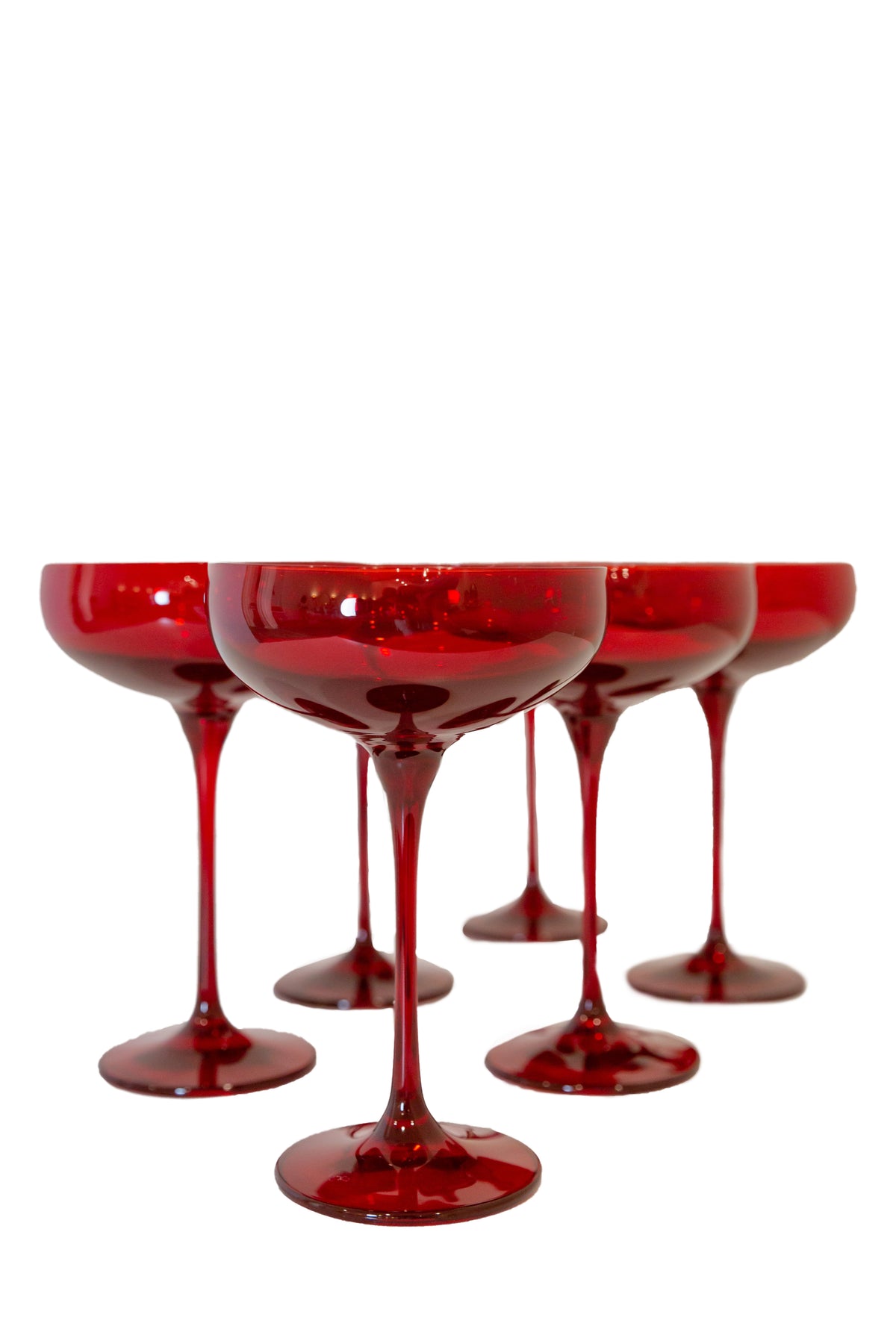 Champagne Coupe Stemware, Set of 6 Red