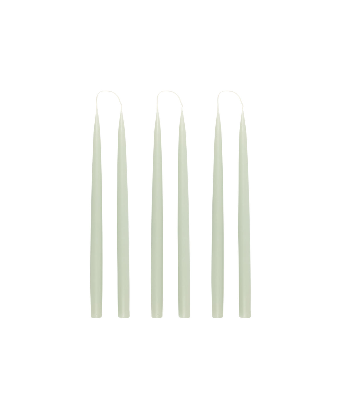 Rebecca Udall Set of 6 35cm Danish Taper Candles, Pale pastel sage green