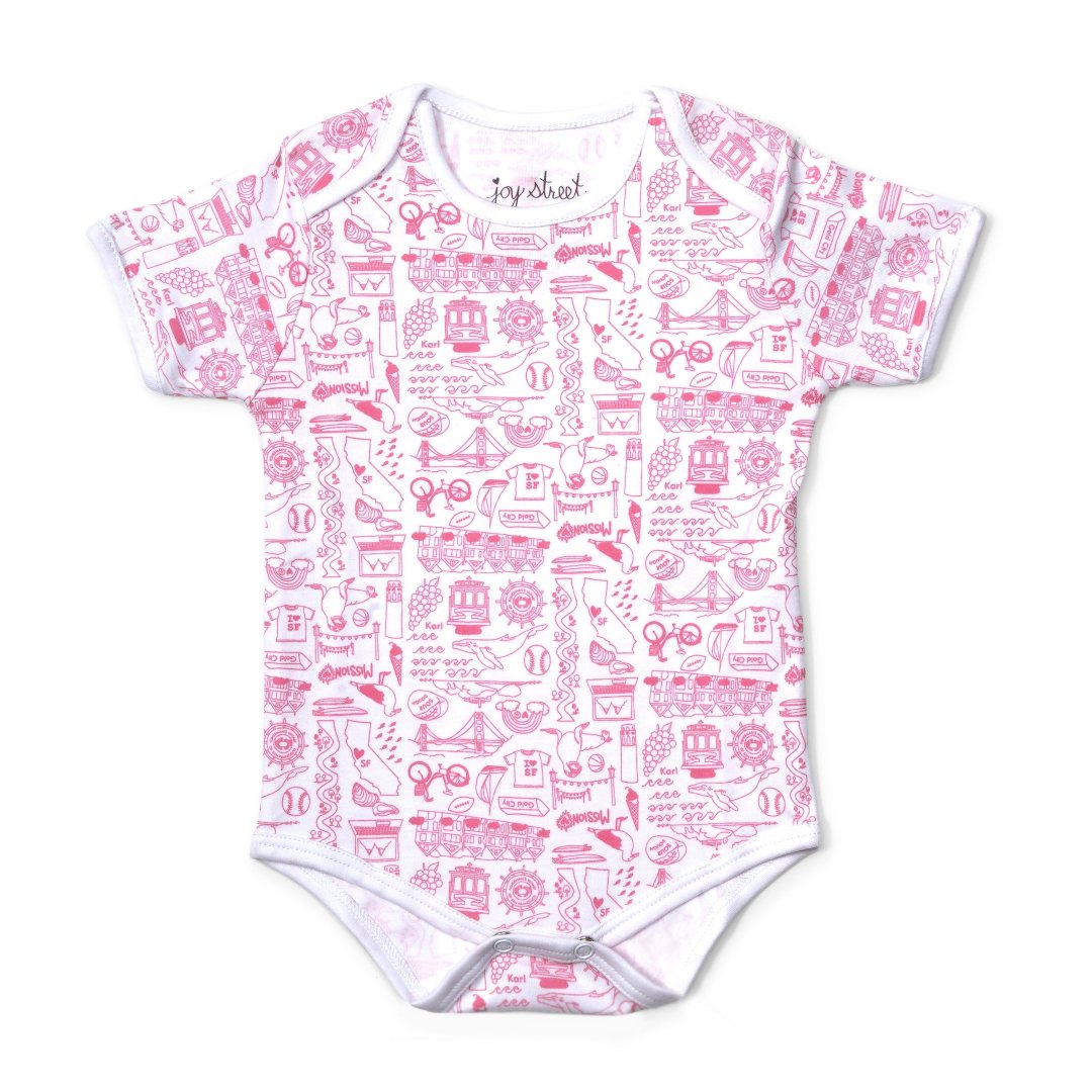 Pink San Francisco Short Sleeve Onesie