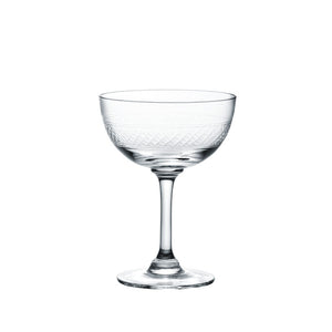 Crystal Champagne Saucers with Bands Design