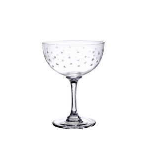 Crystal Champagne Saucers with Stars Design