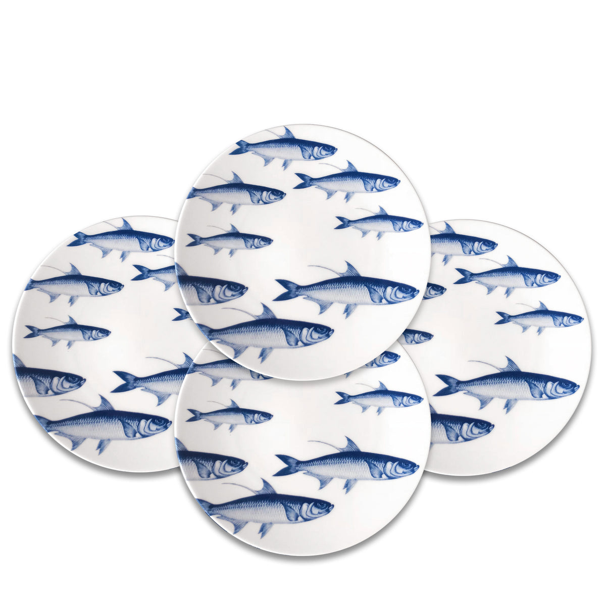 School of Fish Blue Coupe Salad Plate - Caskata