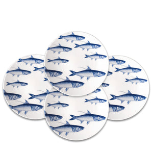 School of Fish Blue Coupe Salad Plate - Caskata