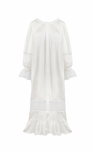 Paloma Silk Dress in Pearl White