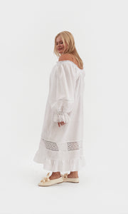 Paloma Linen Dress in White