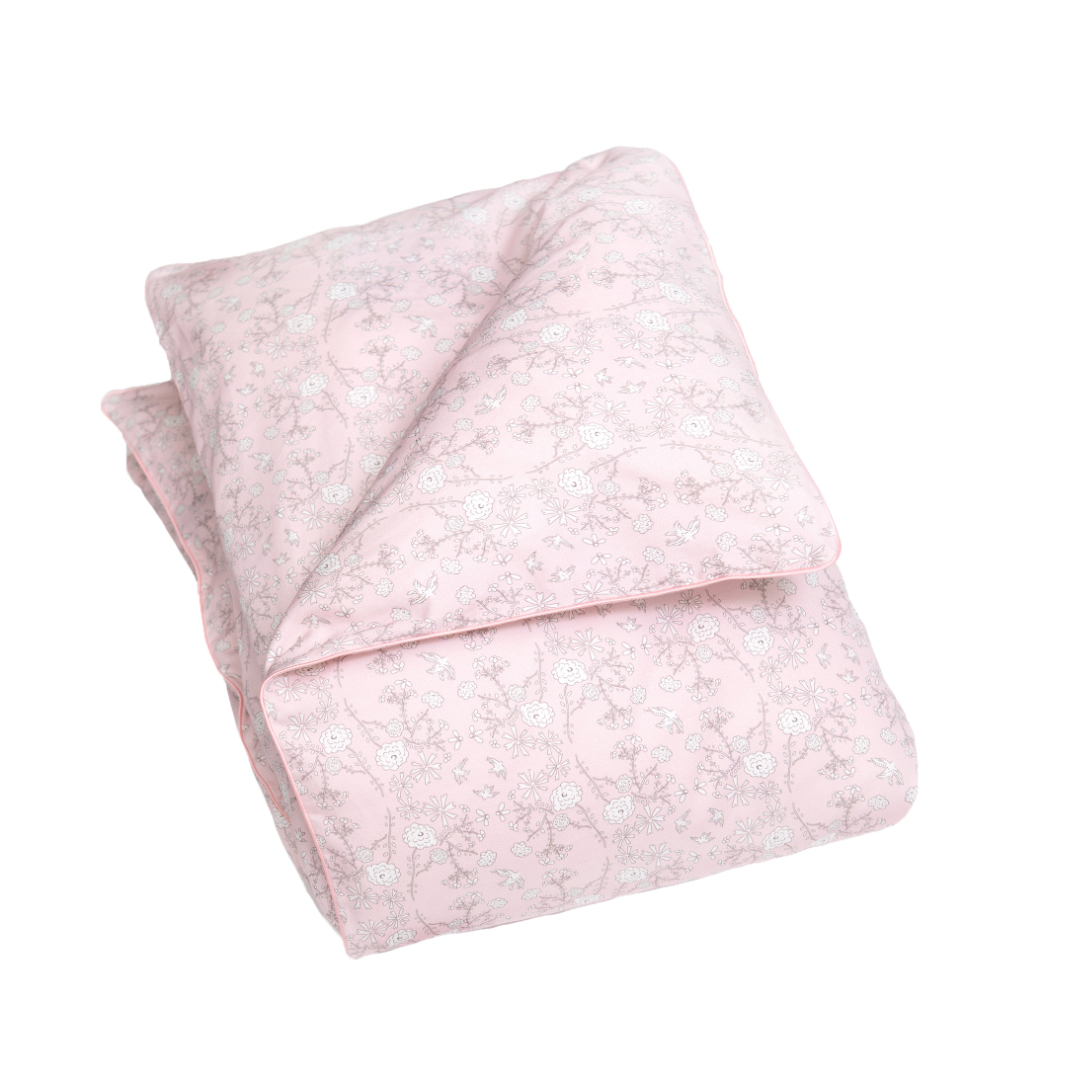 Bird's Song Baby Duvet in Pink