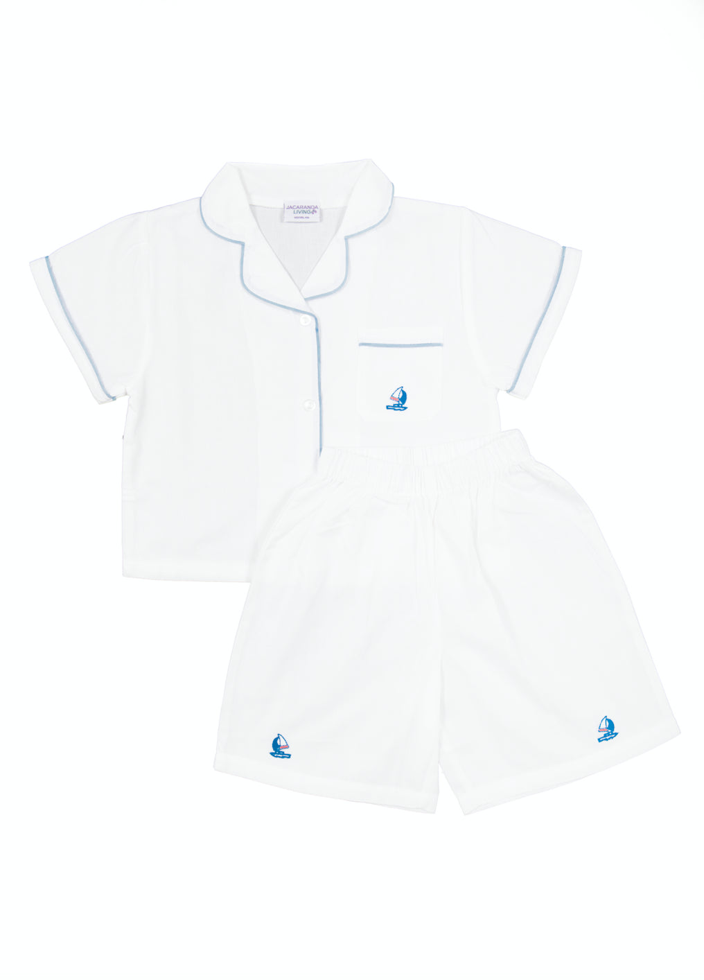 Boys Ship Shape Short Set with Sailboat