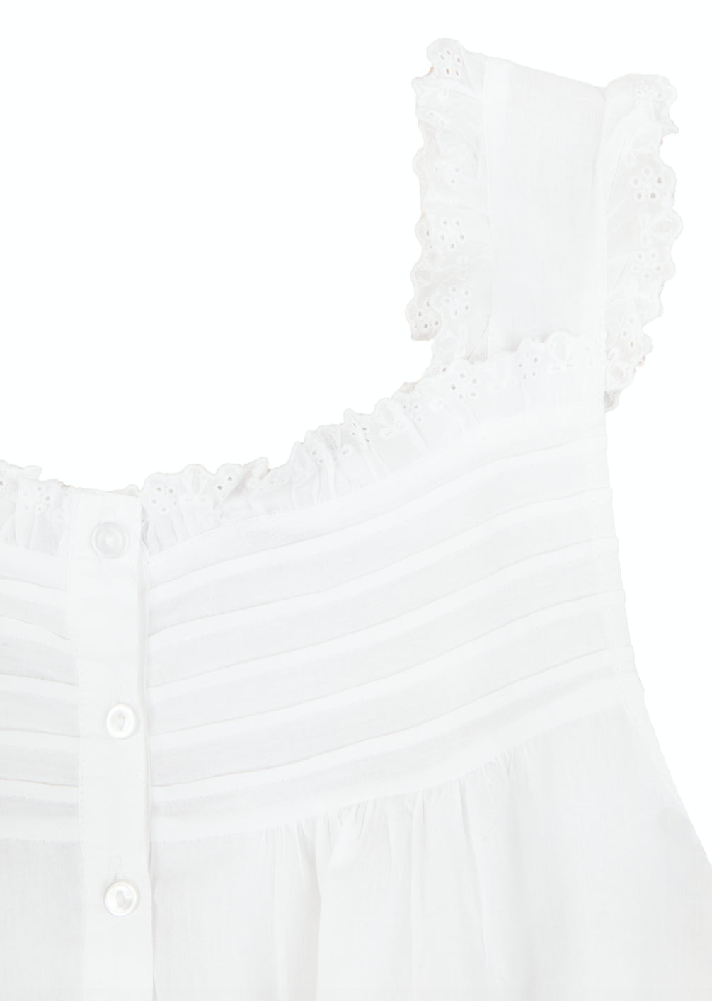 Mandi White Cotton Nightgown