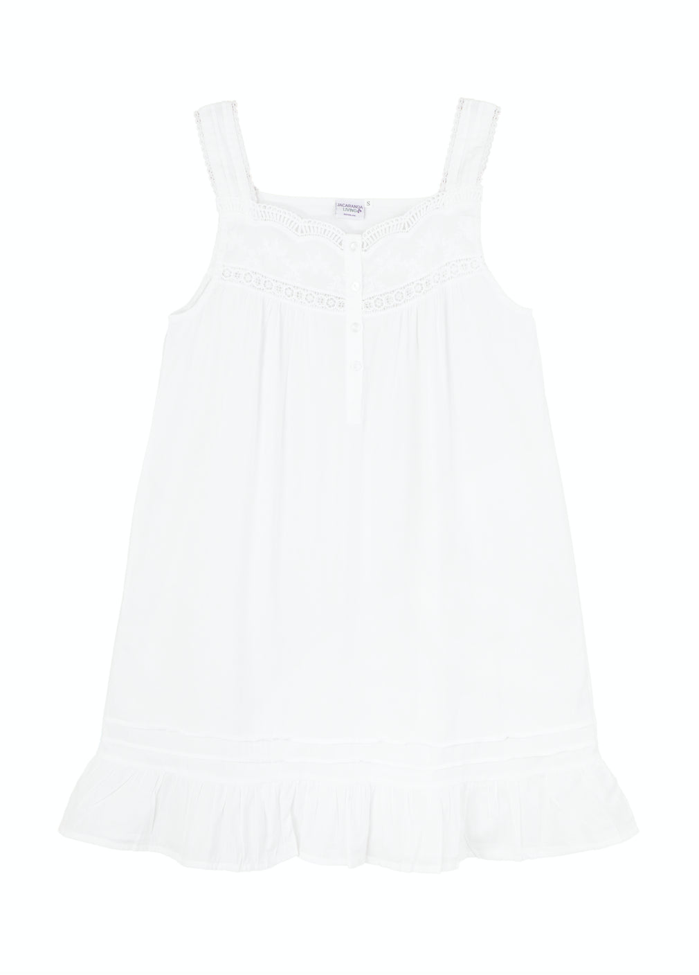 Jennifer White Cotton Nightgown