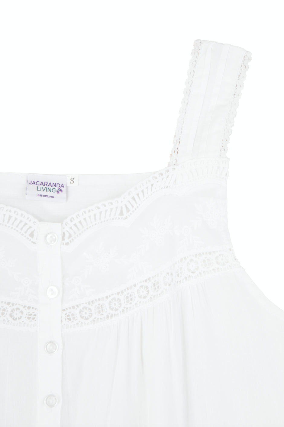 Jennifer White Cotton Nightgown