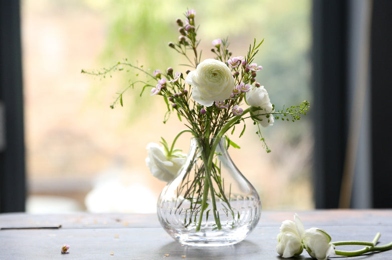 Small Crystal Vase with Lens Design