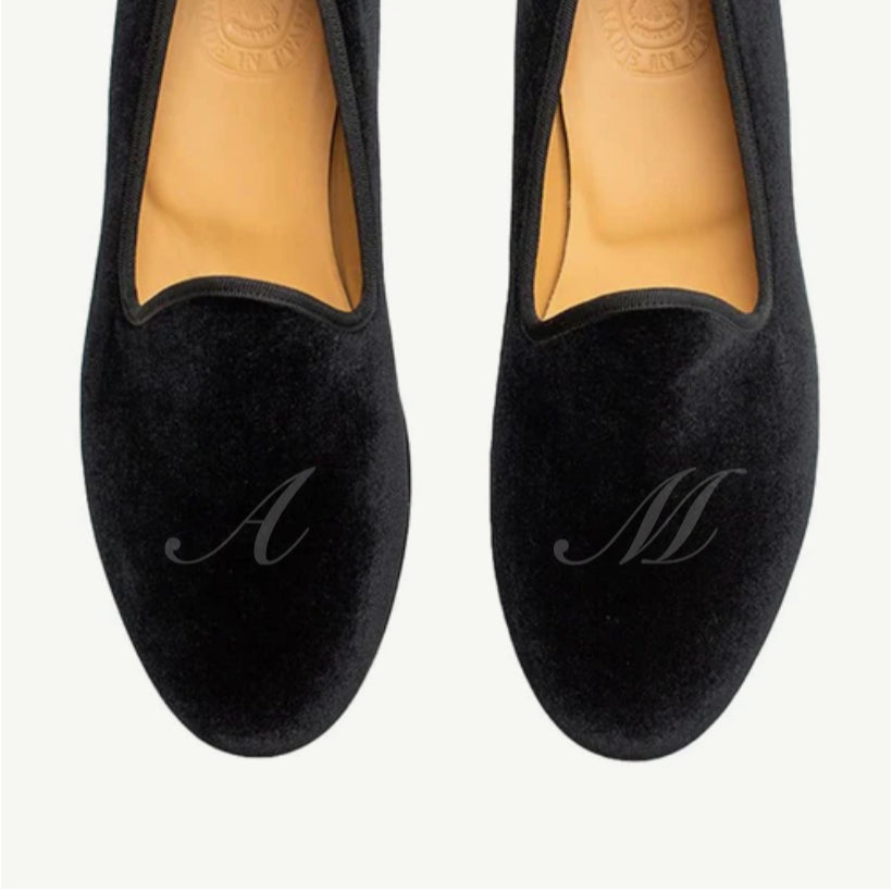 Men's Black Velvet Slipper II