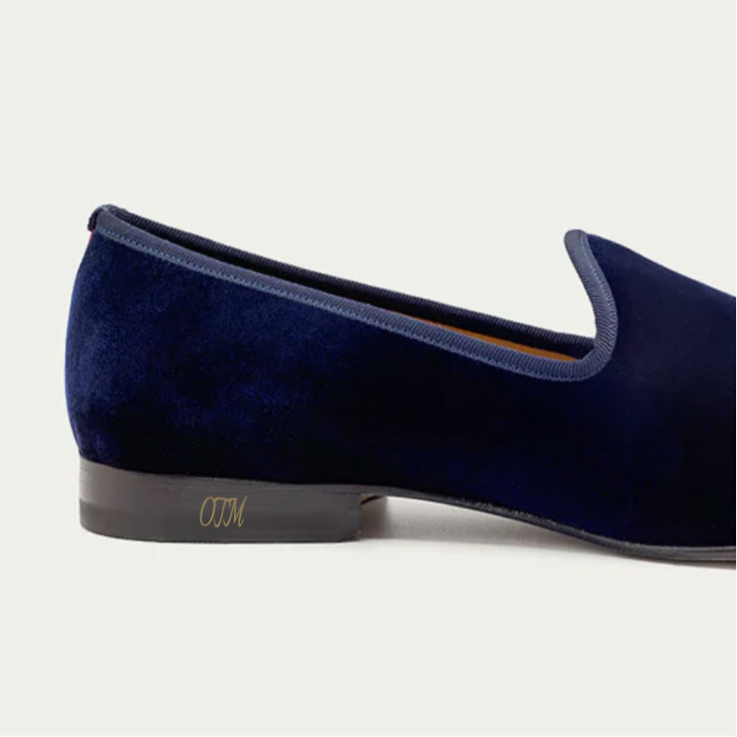 Men's Navy Velvet Slipper II