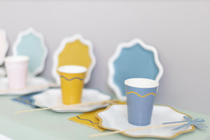 Signature Paper Cups in Blue & Yellow