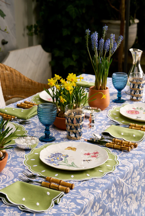 Spring Green and White Placemat and Napkin Set