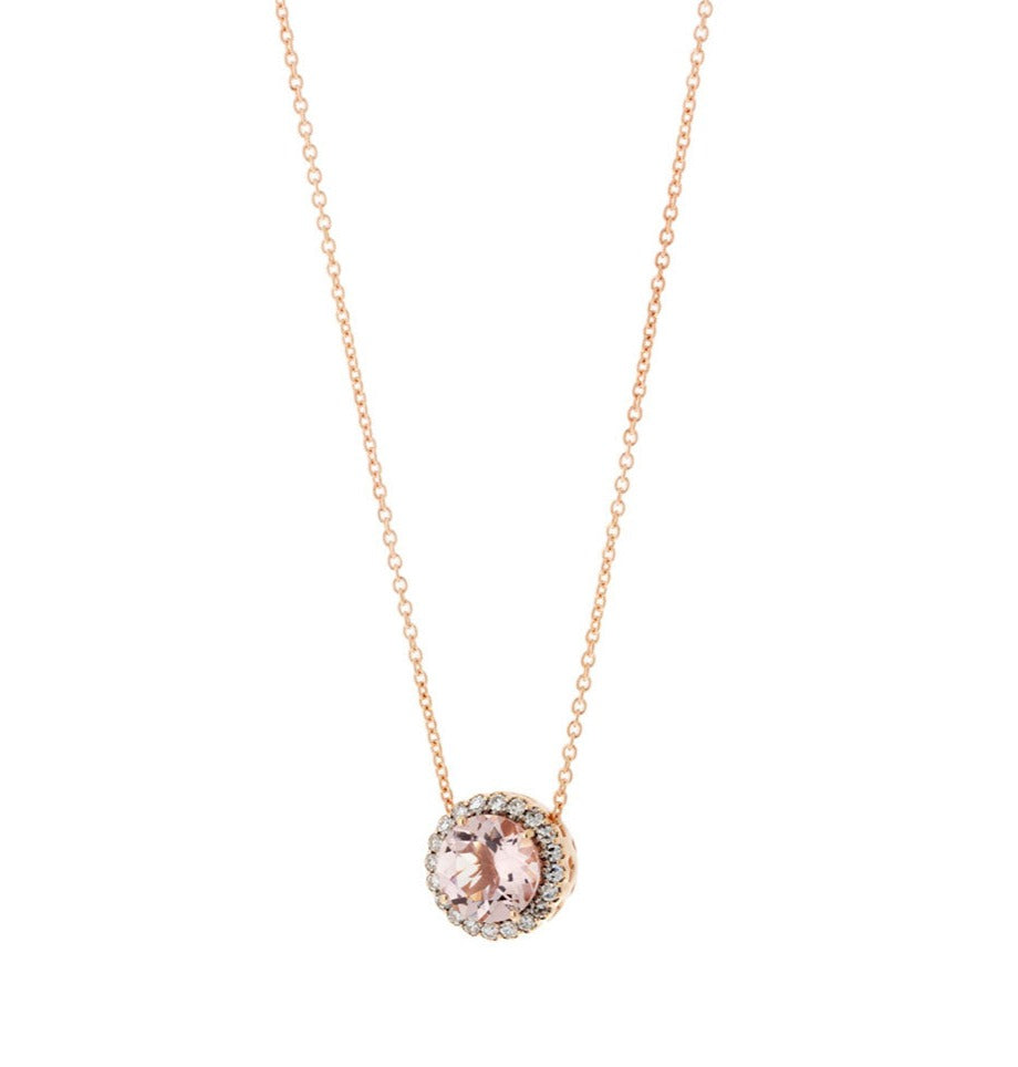 Morganite & Diamonds Pendant