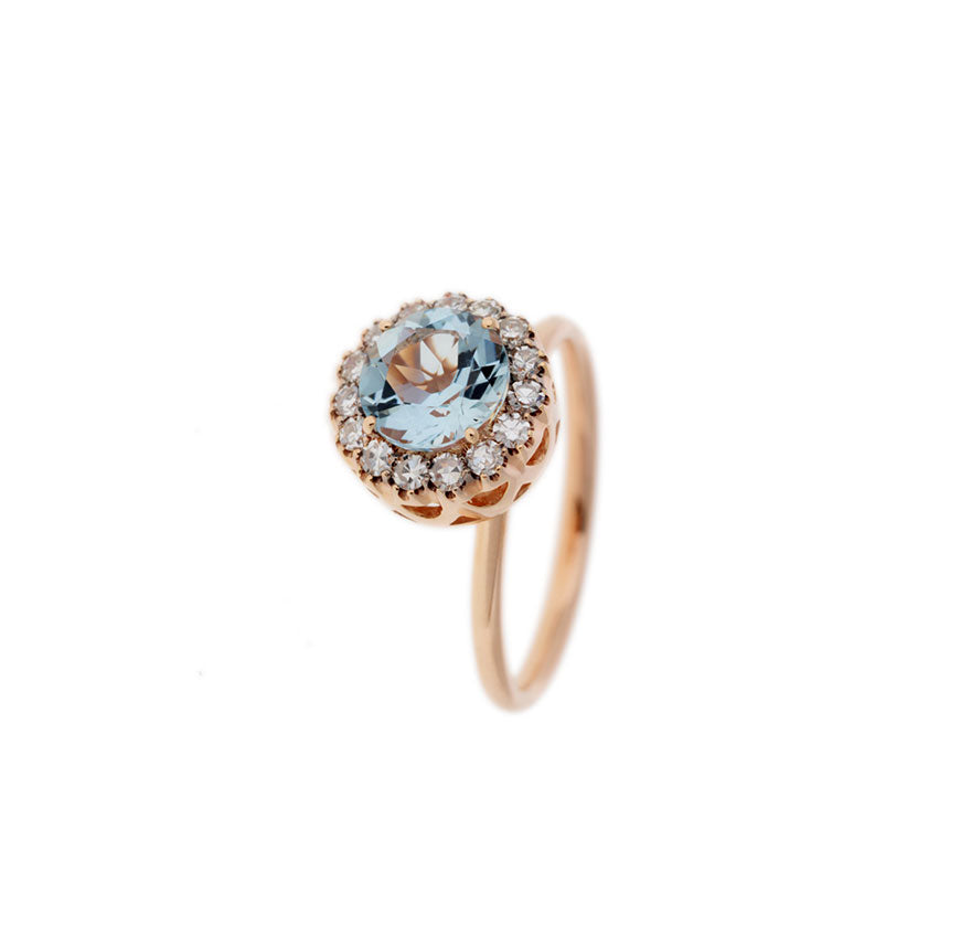 Aquamarine & Diamonds Ring