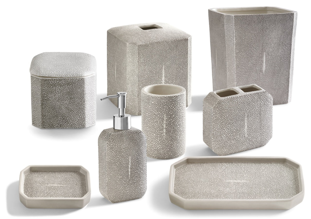 Shagreen Tissue Holder in Gray