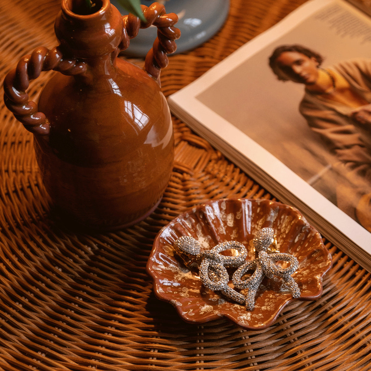 Splatter Coquillage Dish in Terracotta