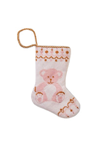 Shuler Studio Bear-y Christmas Bauble Stocking in Pink