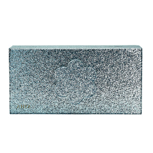 Silver Sparkle Flower Clutch