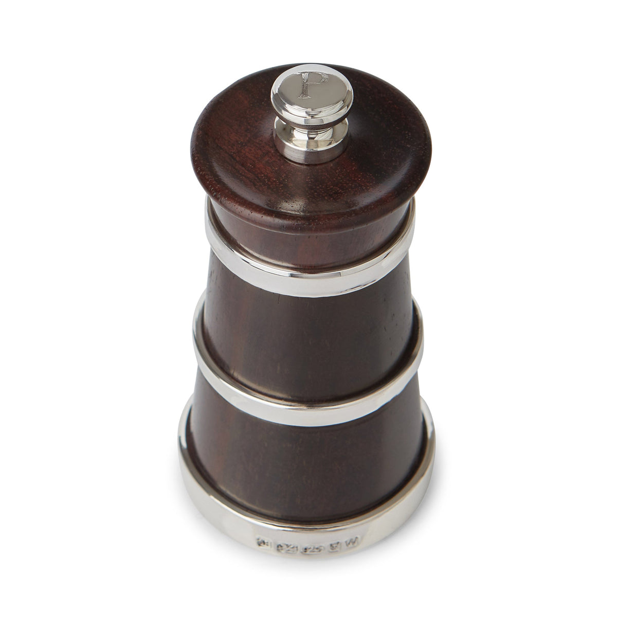 luxury Hersey rosewood and sterling silver salt & pepper mill set